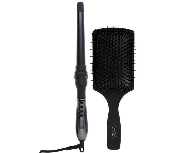 Profesionální multifunkční kulma na vlasy Varis Curling Iron System + kartáč na rozčesávání vlasů Varis Paddle Brush zdarma + dárek zdarma