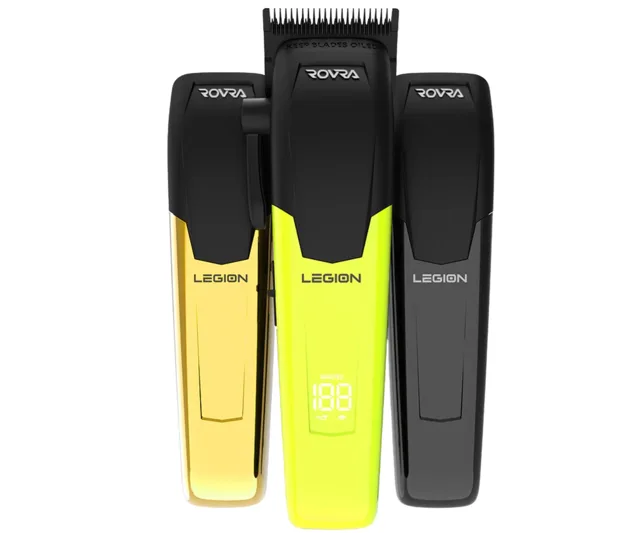 Profesionální střihací strojek s výměnnými kryty Rovra Legion Professional Hair Clippers - zelená/zlatá/černá + dárek zdarma