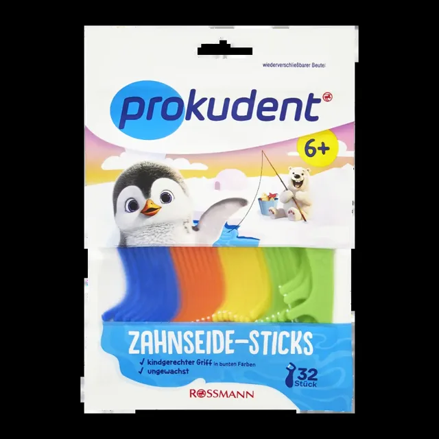 Prokudent Dětská párátka s nití 6+ 32 ks