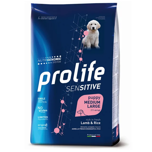 Prolife Dog sada 2 balení  - 2 x 10 kg Puppy Sensitive Medium/ Large Lamb & Rice