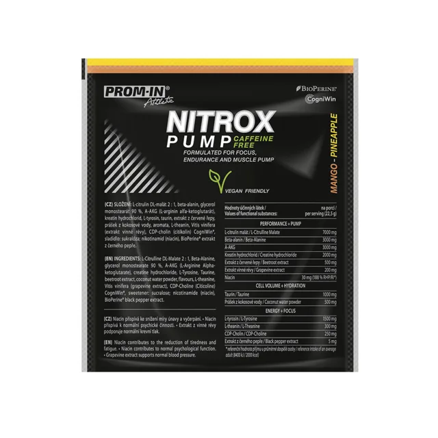 PROM-IN Nitrox Pump caffeine free 22,5 g mango-ananas