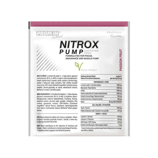 PROM-IN Nitrox Pump caffeine free clean 23,5 g marakuja