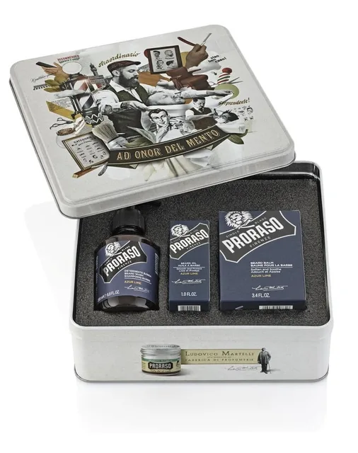 Proraso Azur Lime pro vousáče šampon na vousy 200 ml + balzám na vousy 100 ml + olej na vousy 30 ml dárková sada