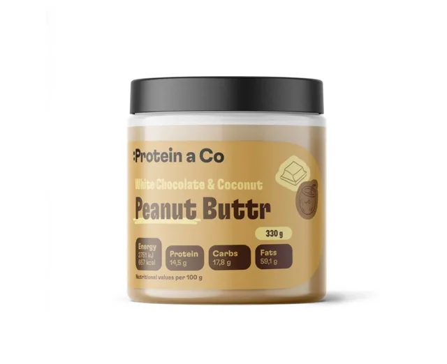 Protein a Co Arašídový krém s bílou čokoládou a kokosem 330 g