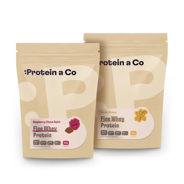 Protein a Co FINE WHEY PROTEIN s extraktem stévie 2 kg - malina