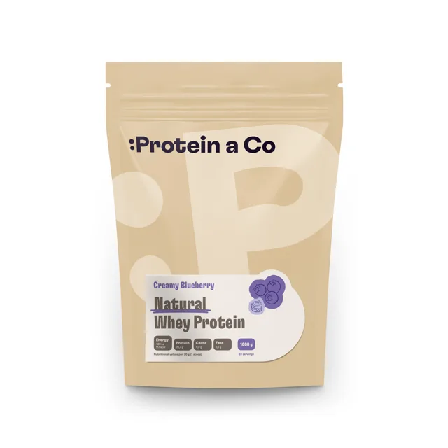 Protein a Co Protein Natural whey prémiový bez chemie 1 000 g Creamy blueberry