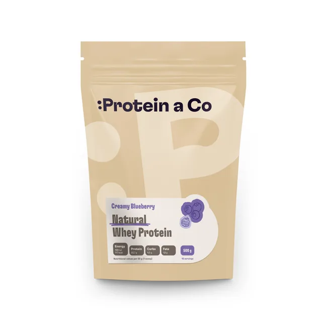 Protein a Co Protein Natural whey prémiový bez chemie 500 g Creamy blueberry