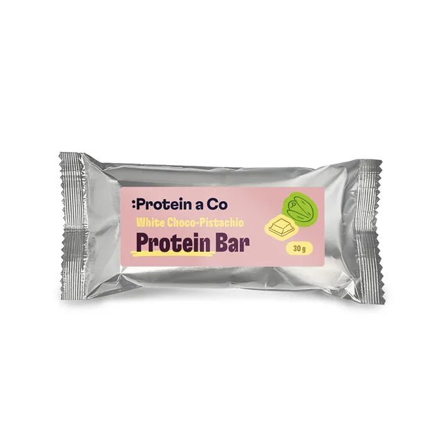 Protein a Co Proteinová tyčinka s bílou polevou a pistáciovou náplní 30 g