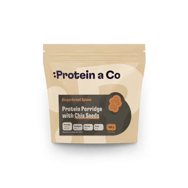 Protein&Co Proteinová kaše s chia 480 g Gingerbread spices