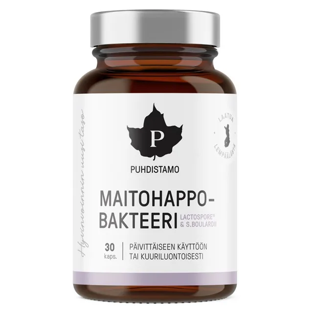 Puhdistamo - Lactic Acid Bacteria Boulardii 30 kapslí (Probiotika LactoSpore® a Lynside® - Maitohappo-bakteeri)