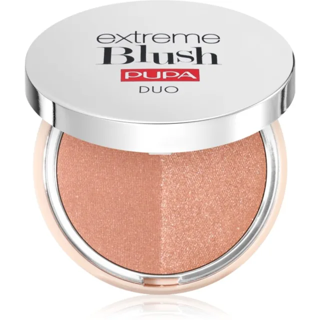 PUPA Milano Extreme Blush Duo kompaktní tvářenka odstín 120 - Radiand Caramel - Glow Spice 4 g