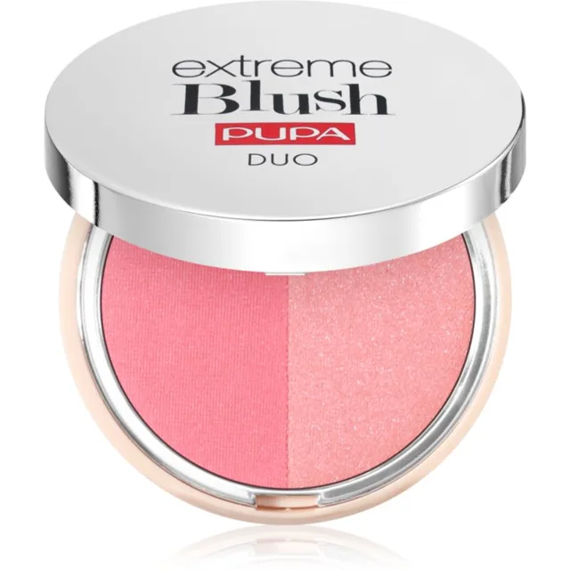 PUPA Milano Extreme Blush Duo kompaktní tvářenka odstín 140 - Radiant Flamingo - Glow Creamy 4 g