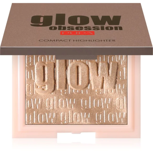 PUPA Milano Glow Obsession kompaktní pudrový rozjasňovač odstín 100 - Light Gold 6 g