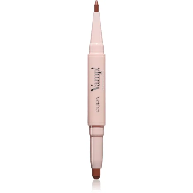 PUPA Milano Vamp! Creamy Duo rtěnka a konturovací tužka na rty 2 v 1 odstín 003 Fair Warm Nude 0.8 g