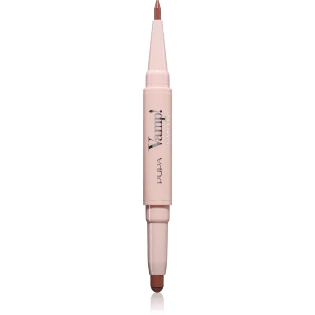 PUPA Milano Vamp! Creamy Duo rtěnka a konturovací tužka na rty 2 v 1 odstín 003 Warm Nude 0.8 g