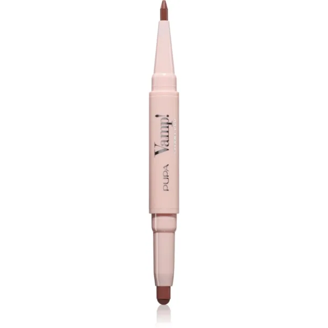PUPA Milano Vamp! Creamy Duo rtěnka a konturovací tužka na rty 2 v 1 odstín 005 Deep Nude 0.8 g