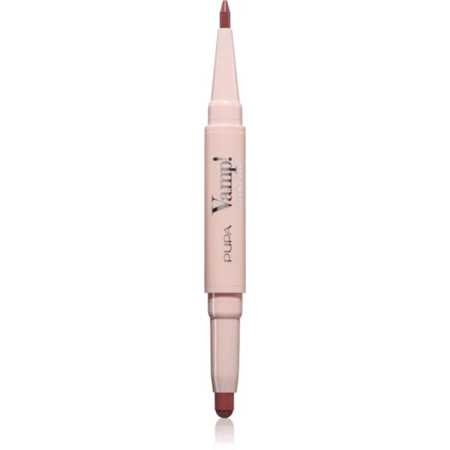 PUPA Milano Vamp! Creamy Duo rtěnka a konturovací tužka na rty 2 v 1 odstín 006 Deep Rose 0.8 g