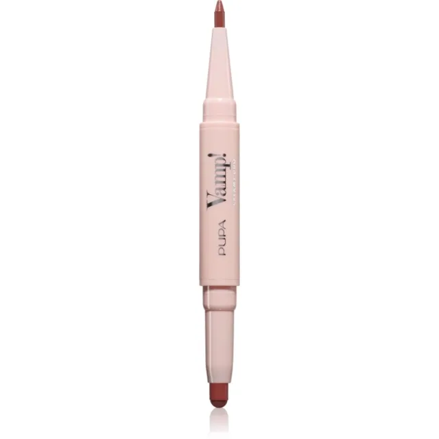 PUPA Milano Vamp! Creamy Duo rtěnka a konturovací tužka na rty 2 v 1 odstín 007 - Peach Nude 0.8 g