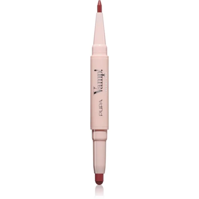 PUPA Milano Vamp! Creamy Duo rtěnka a konturovací tužka na rty 2 v 1 odstín 008 Vintage Rose 0.8 g
