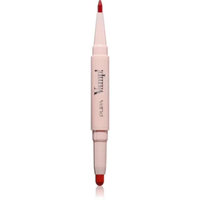 PUPA Milano Vamp! Creamy Duo rtěnka a konturovací tužka na rty 2 v 1 odstín 011 - Orange Red 0.8 g