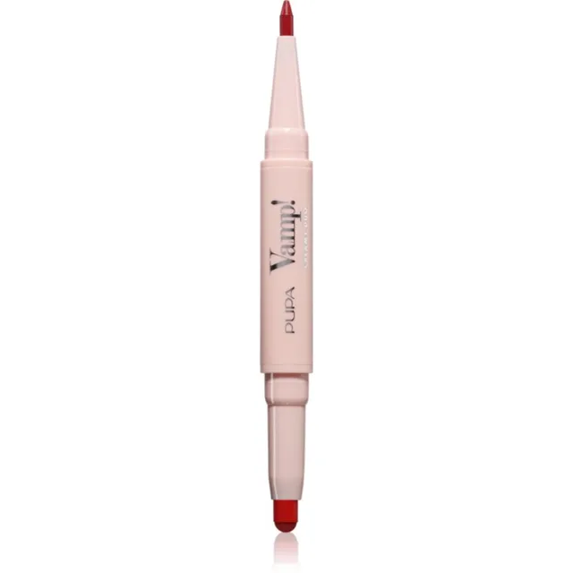 PUPA Milano Vamp! Creamy Duo rtěnka a konturovací tužka na rty 2 v 1 odstín 012 Cherry Red 0.8 g