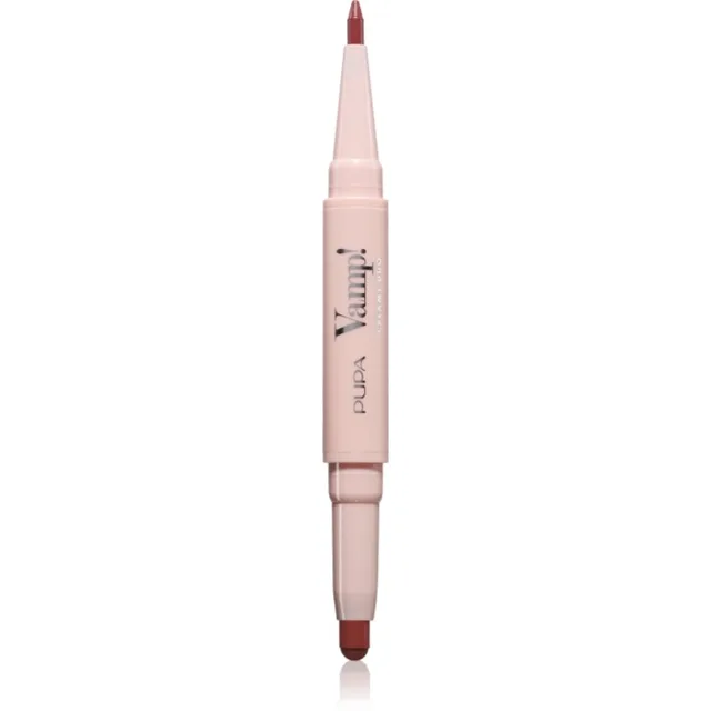 PUPA Milano Vamp! Creamy Duo rtěnka a konturovací tužka na rty 2 v 1 odstín 017 Timeless Rose 0.8 g