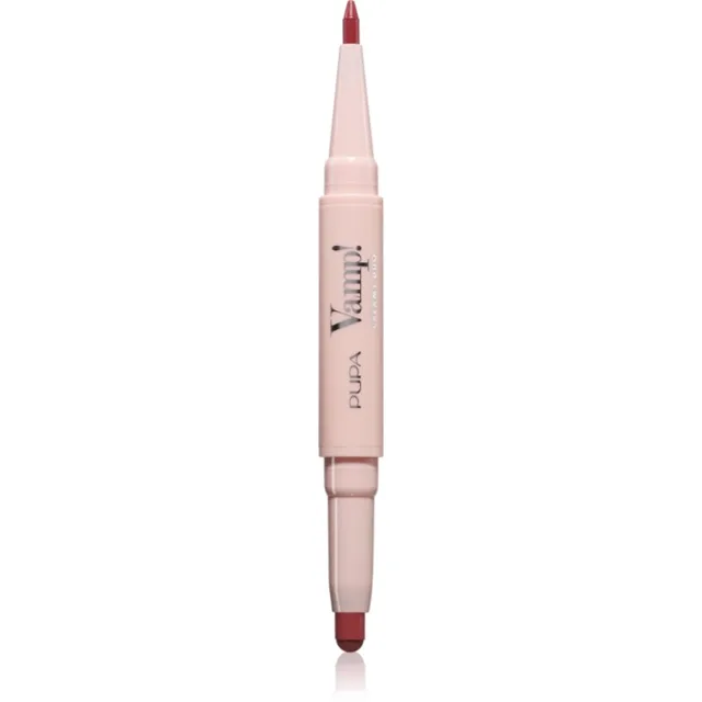 PUPA Milano Vamp! Creamy Duo rtěnka a konturovací tužka na rty 2 v 1 odstín 019 Vibrant Rose 0.8 g