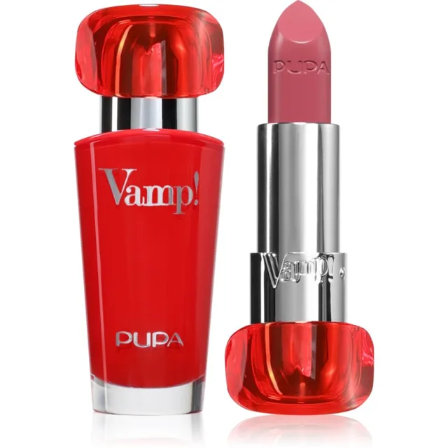 PUPA Milano Vamp! Luminous Lipstick rtěnka pro plné rty odstín 204 Timeless Rose 3.5 g