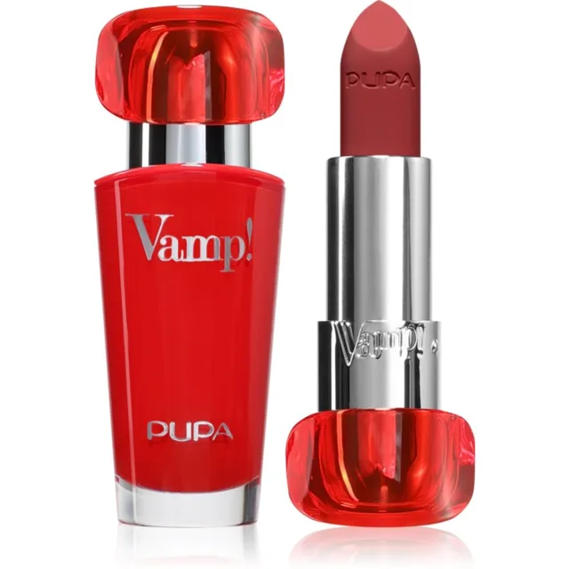 PUPA Milano Vamp! Luminous Lipstick rtěnka pro plné rty odstín 301 Intense Red 3.5 g