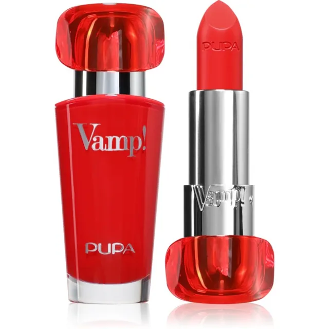 PUPA Milano Vamp! Luminous Lipstick rtěnka pro plné rty odstín 303 Red 3.5 g