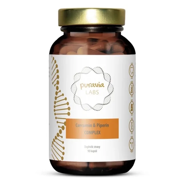 PURAVIA LABS Kurkumin a piperin komplex 90 kapslí