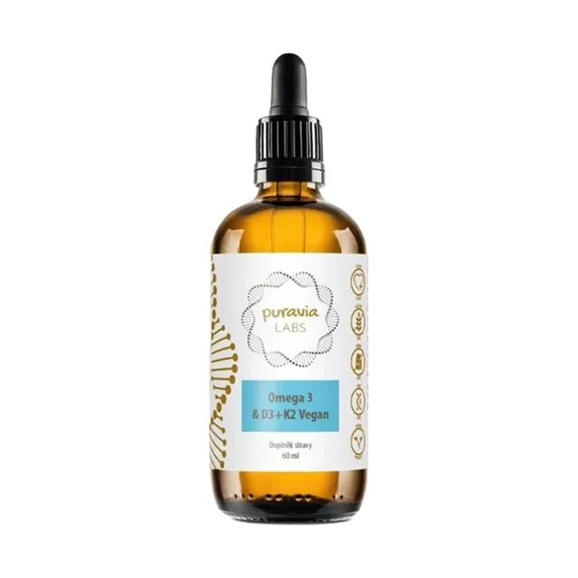 PURAVIA LABS Prenatal omega 3 & D3 + K2 vegan 60 ml