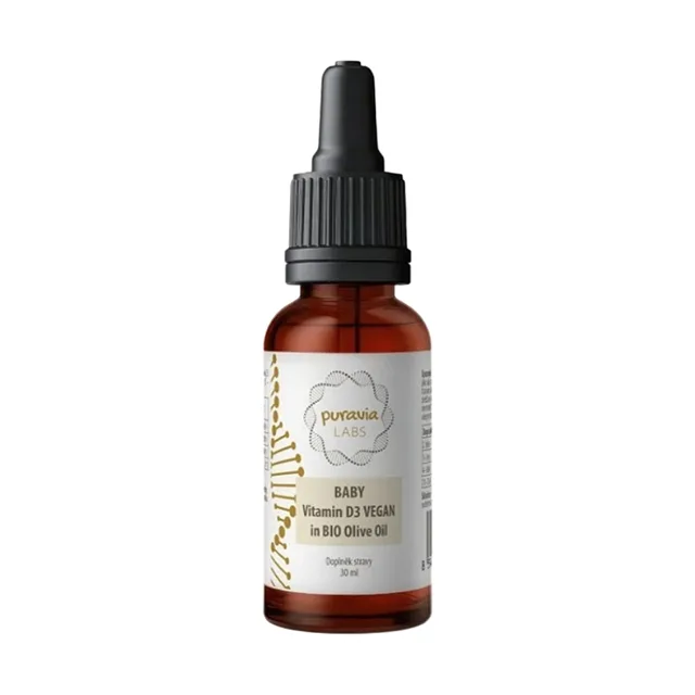 PURAVIA LABS Vitamín d3 vegan pro děti v bio olivovém oleji 30 ml
