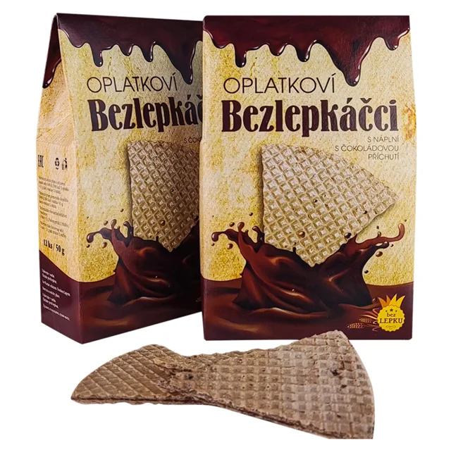PURAVITA Lázeňské oplatky bezlepkáčci čokoládové 50 g