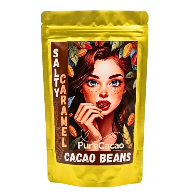 Pure Cacao Sladké kakaové boby (slaný karamel), 100 g