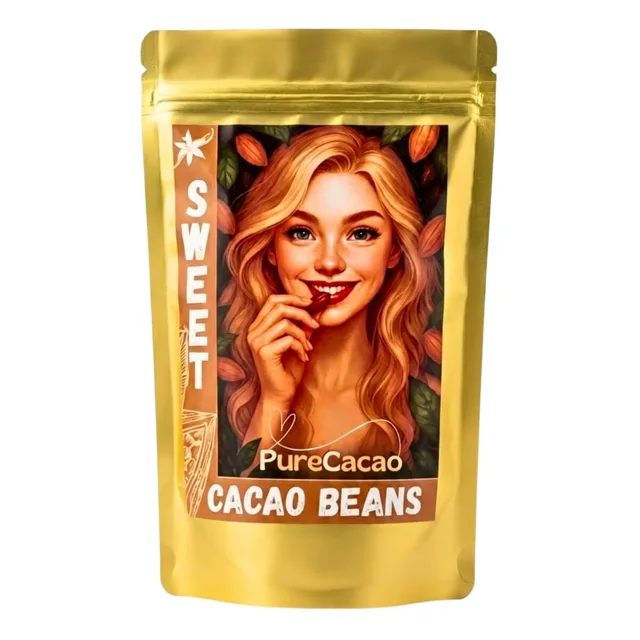 Pure Cacao Sladké kakaové boby (vanilka-skořice), 100 g