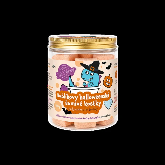 PURE HARMONY Bublíkovy halloweenské šumivé kostky s probiotiky 180 g