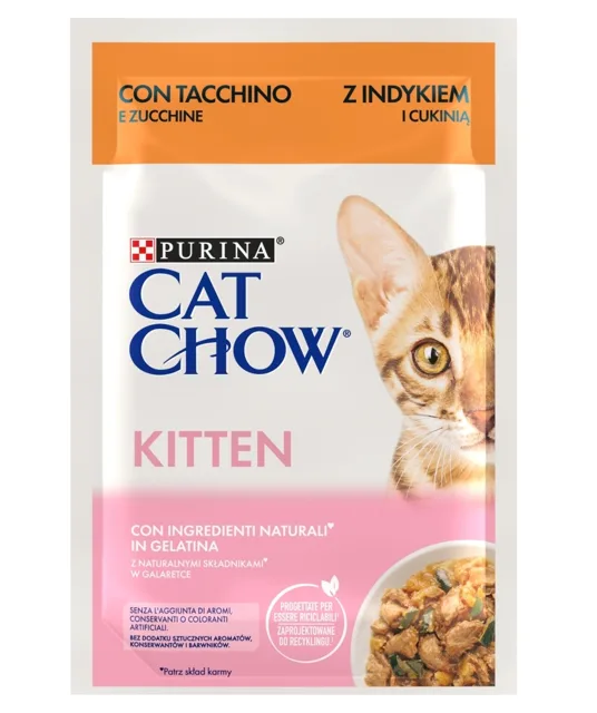 PURINA Cat Chow Kitten Krůta s cuketou v želé 85g mokré krmivo pro koťata
