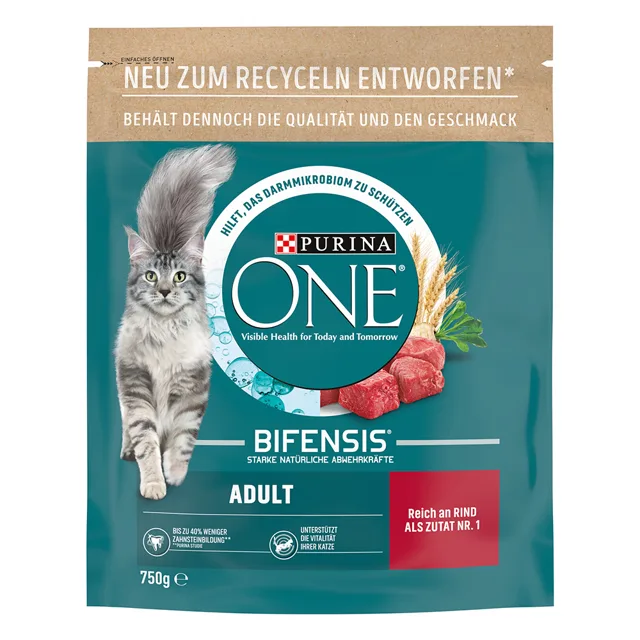 Purina One Adult granule hovězí, celozrnné obiloviny - 3 x 750 g