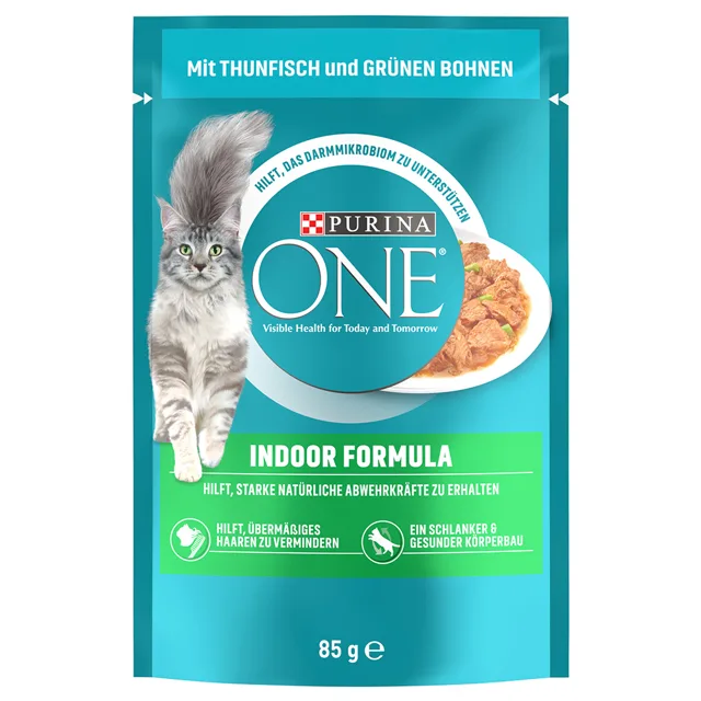 Purina One Adult Indoor kapsičky - tuňák, zelené fazolky (13 x 85 g)
