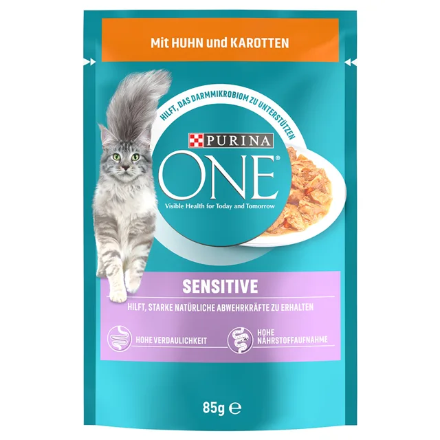 Purina One Adult Sensitive kapsičky - kuře, mrkev 26 x 85 g