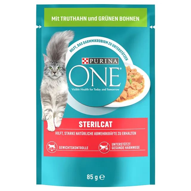Purina One Adult Sterilised kapsičky a konzervy - losos, mrkev (26 x 85 g)