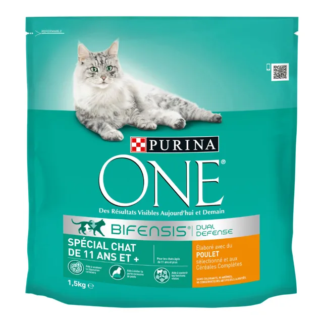 Purina ONE Bifensis Senior 11+ granule kuře - 1,5 kg