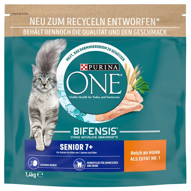 Purina ONE Bifensis Senior 7+ granule kuře - 1,4 Kg