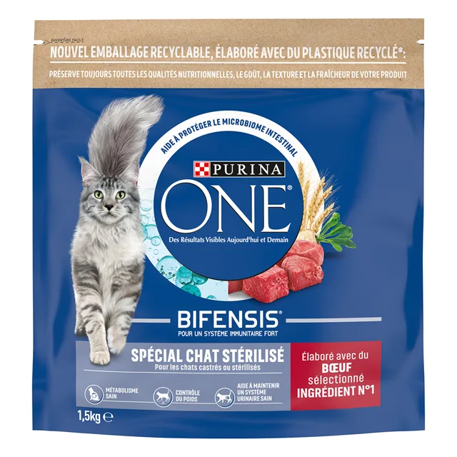 Purina ONE Bifensis Sterilised granule hovězí - 1,5 kg