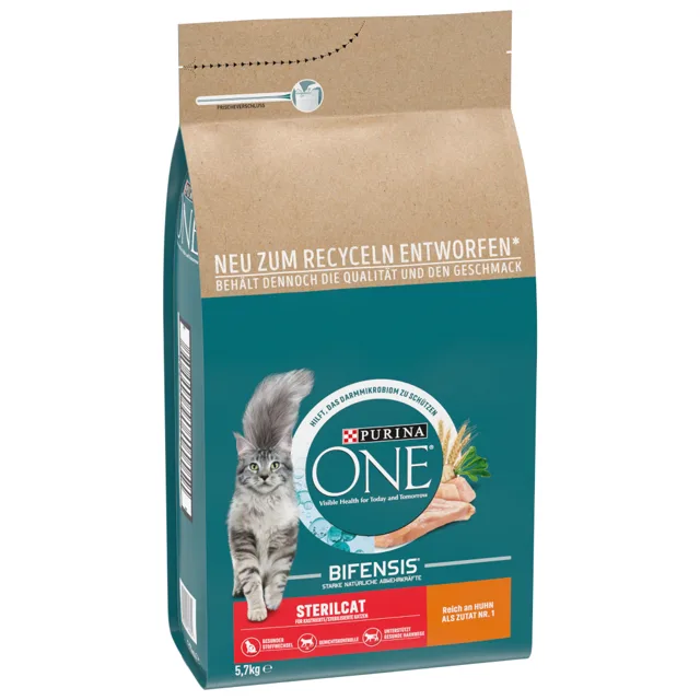 Purina ONE Bifensis Sterilised granule kuře, celozrnné obiloviny - 5.7 kg