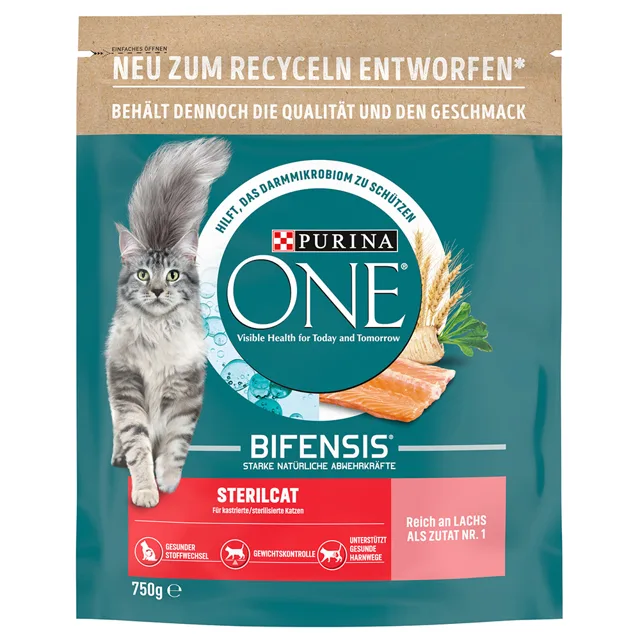 Purina ONE Bifensis Sterilised granule losos - 3 x 750 g