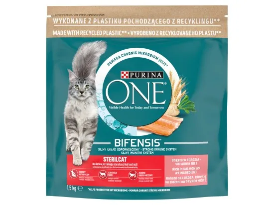 Purina ONE Bifensis Sterilised granule pro kočky losos 1,5kg
