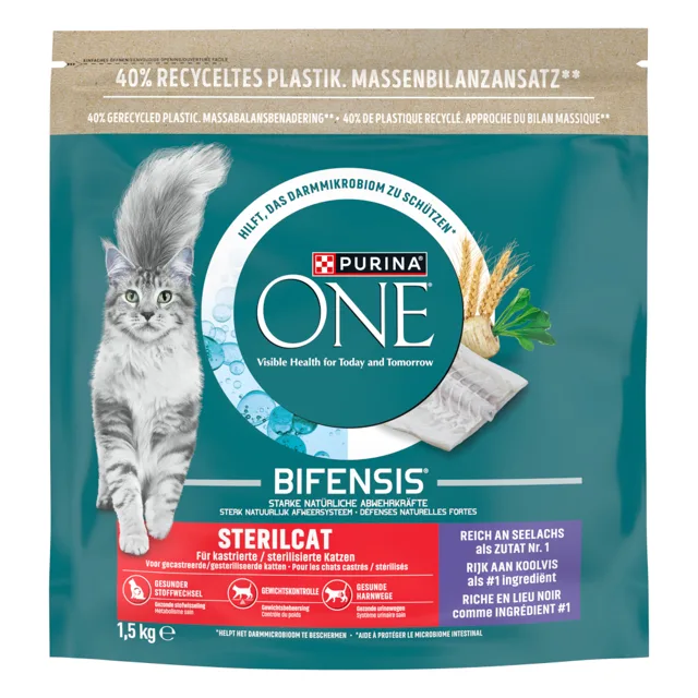 Purina ONE Bifensis Sterilised granule treska - výhodné balení: 6 x 1,5 kg