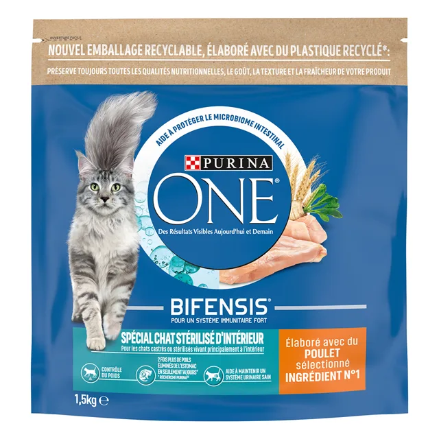 Purina ONE Bifensis Sterilised Indoor granule kuře - 2 x 1,5 kg